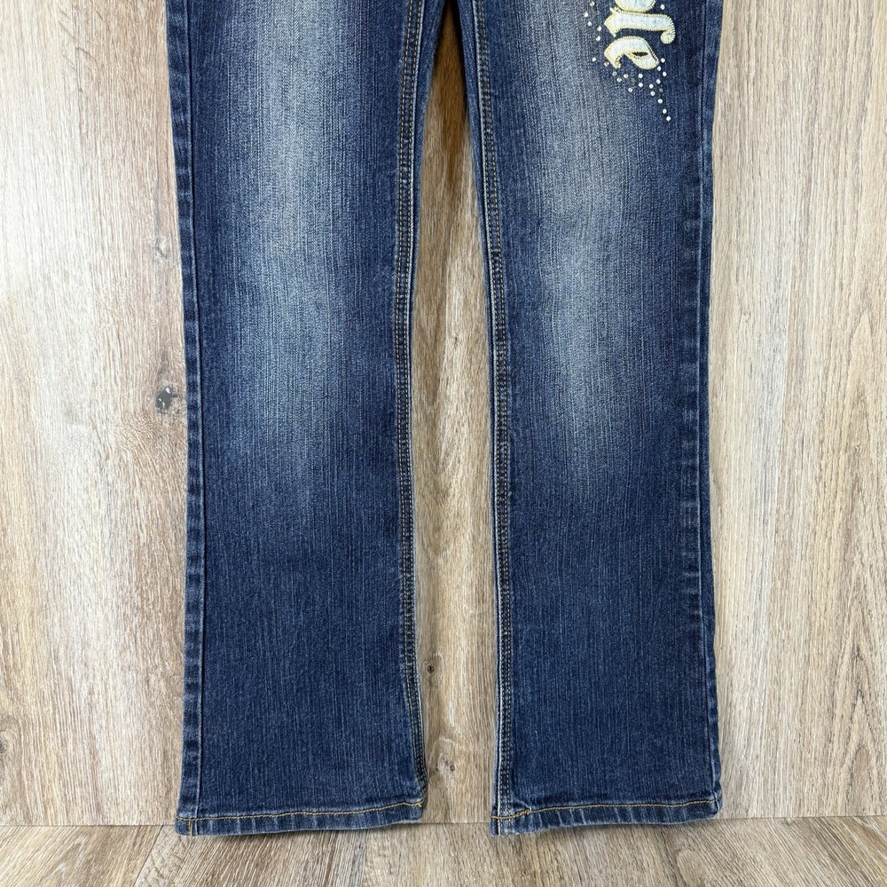 90s Southpole Jeans Womens Juniors 1 Bootcut Low Rise Fade Embroidered 25x29.5 - Picture 8 of 13